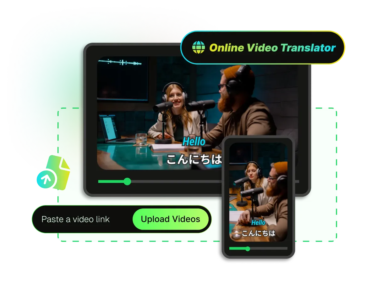 Free online Japanese video translation tool with no download required on desktop and mobile.